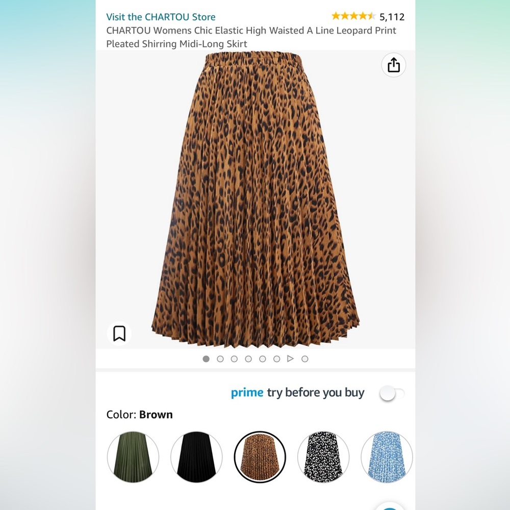 Animal print midi pleated skirt NWT size large